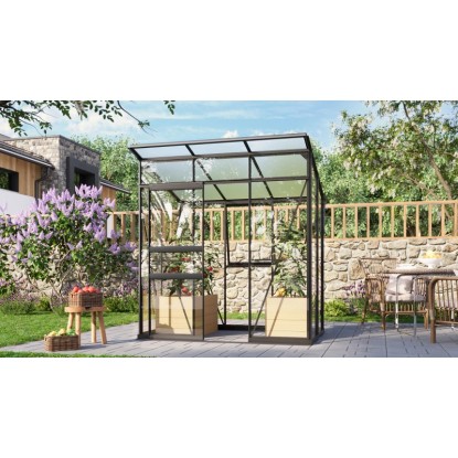 Vitavia Gewächshaus Palma 3250 ESG/HKP Schwarz 3,2 m² inkl. Fundamentrahmen