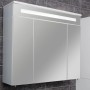 Fackelmann Spiegelschrank Kara, 80 cm, weiß, mit Beleuchtung und Softclose-Türen.