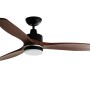 Pepeo Deckenventilator Notos mit LED, 132 cm, schwarz, Holzdekor. Energiesparend und mit Fernbedienung.