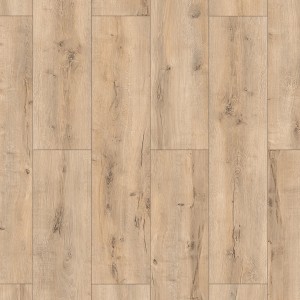 Classen Laminat 8 mm Wasserfest Oak Beige: Dielen in heller Holzoptik mit Fugen.