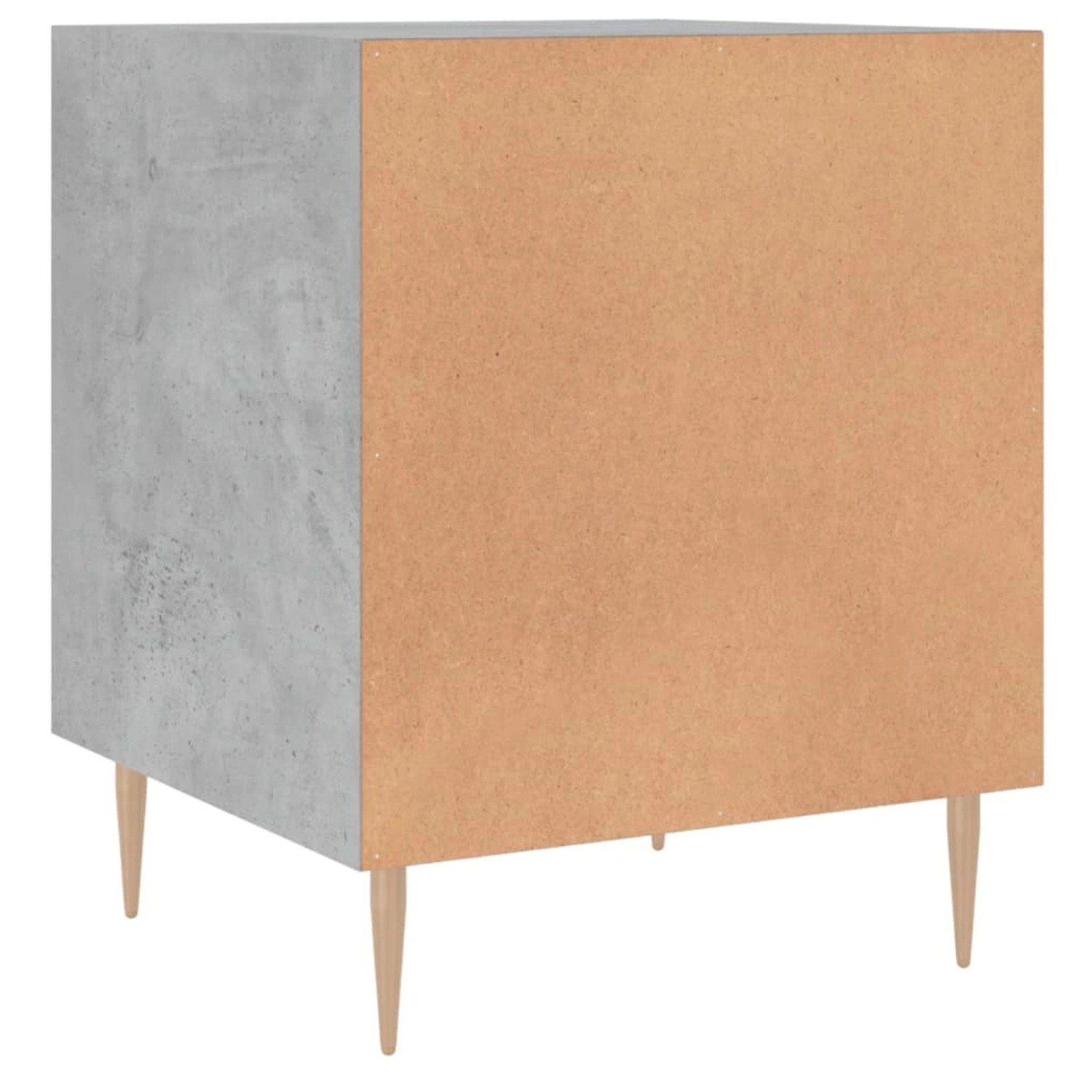 vidaXL Nachttisch 2er Set, Betongrau, Holzwerkstoff, mit Füßen.