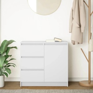 vidaXL Sideboard mit Schublade Weiß 71x35x65 cm Holzwerkstoff 861571