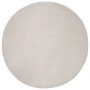 Runder beiger Kunstfell Hasen Teppich Olite aus weichem Polyester, Ø 160 cm.