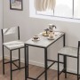 SoBuy Bartisch-Set mit 2 Barhockern, Holz/Metall, grau-schwarz. Ideal für Küche oder Partyraum.
