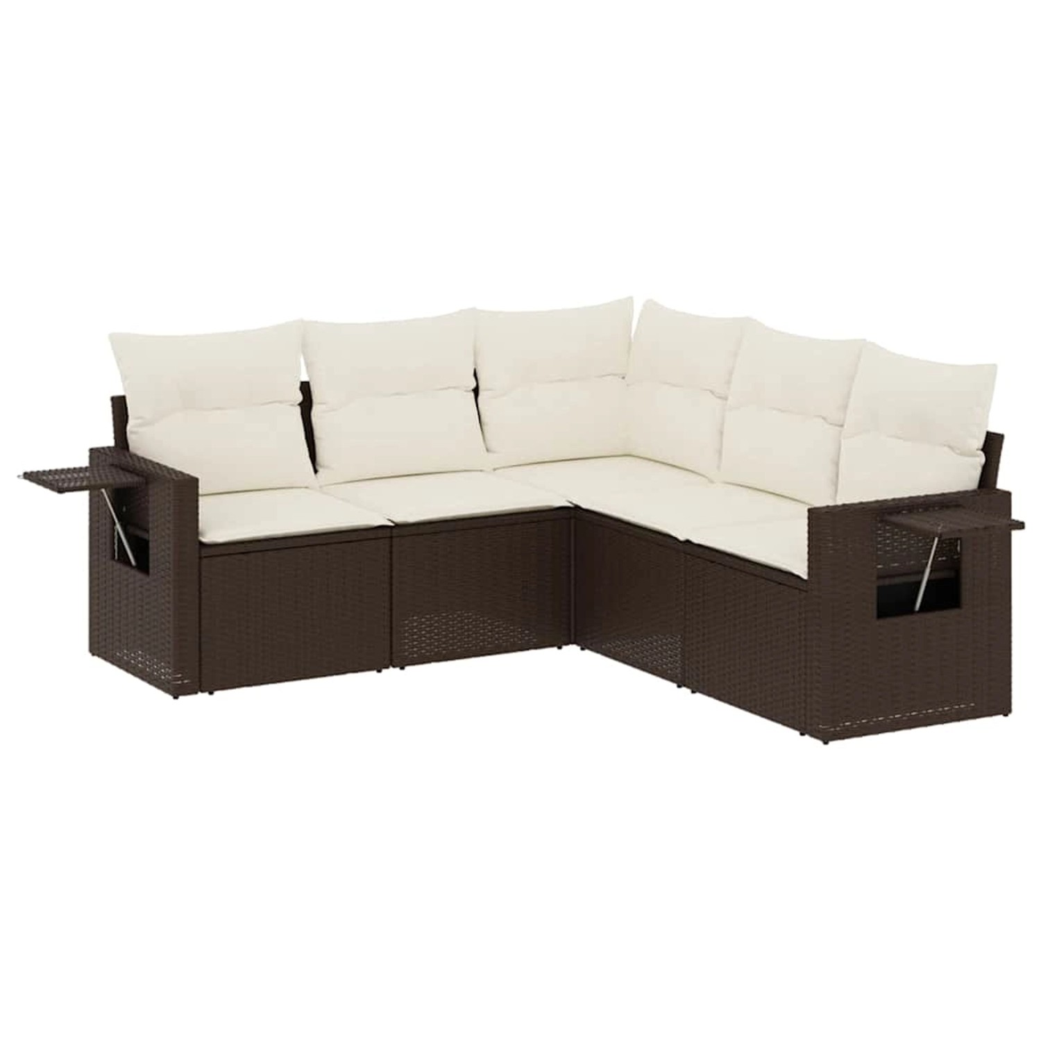 vidaXL 5-Tlg Garten-Sofagarnitur mit Kissen Braun Poly Rattan 3220152 günstig online kaufen