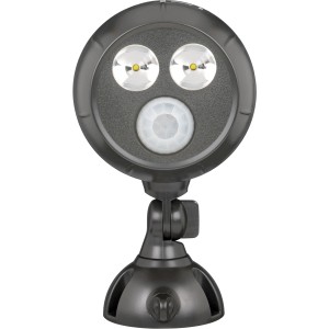 Mr. Beams LED-Außenstrahler mit Bewegungsmelder, braun, 2er-Pack. Batteriebetriebener Strahler.