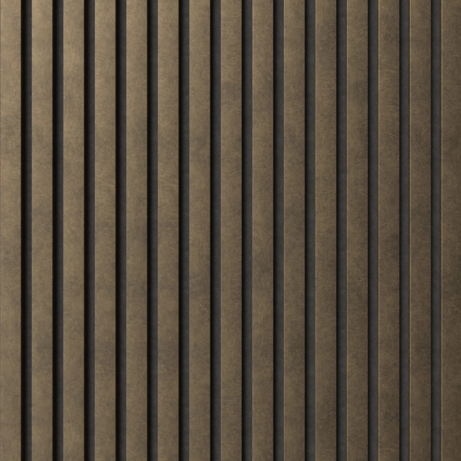 Denpanels Akustikpaneel in Metalloptik Bronze mit schwarzem Filz für verbesserte Raumakustik.