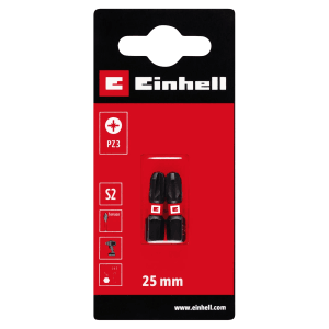 Einhell Impact Bit-Set, 2-teilig, PZ3, 25 mm. Schraubendreher-Bits für Akkuschrauber und Bohrmaschinen.