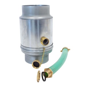 Zambelli Regenwassersammler, Ø 100mm, inkl. Schlauchanschluss, silberfarben, für die Dachentwässerung.