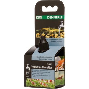 Dennerle Nano Wasseraufbereiter 15ml für Mini-Aquarien, neutralisiert Chlor und bindet Schwermetalle.