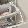 Detailaufnahme: Grauer SoBuy Schuhkipper FSR137-HG mit Schuhablage und zwei Klappen.