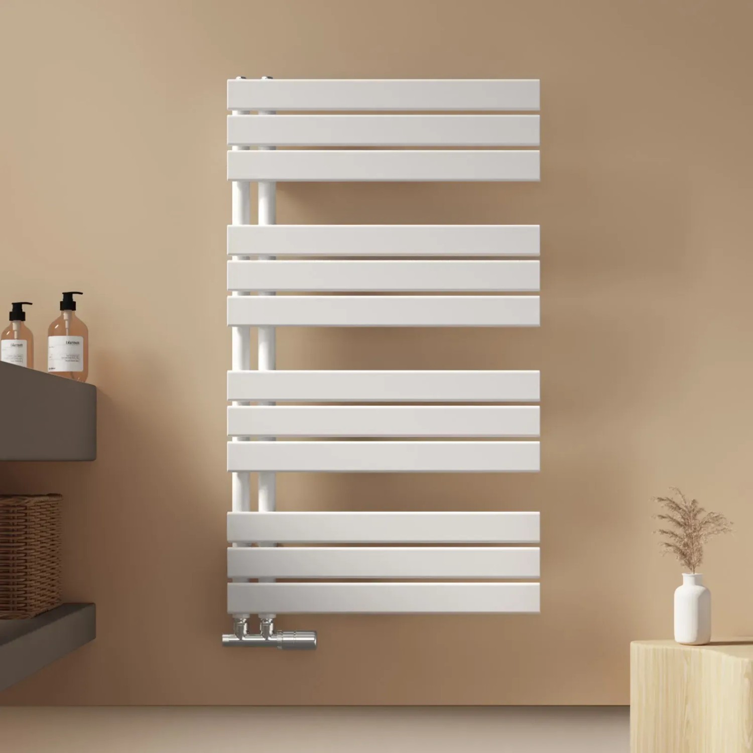 Emke Badheizkörper 100x60cm 639W Weiß Handtuchwärmer für Badezimmer Handtuchtrockner_2