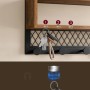 Songmics Wandgarderobe mit Schuhbank, braun-schwarz, 2-teilig, mit Haken und Ablage.