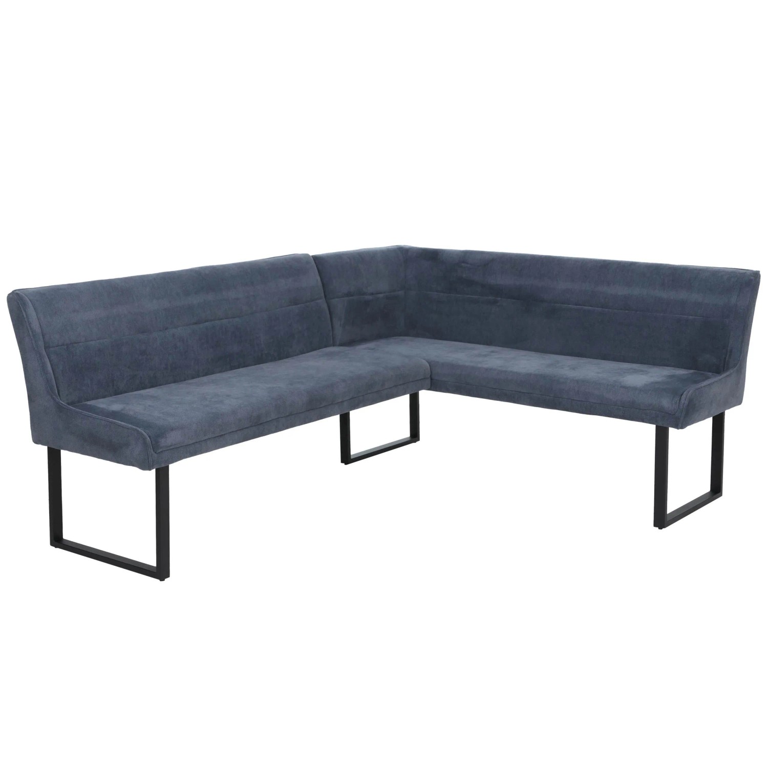 Mcw Eckbank O81 Öko-Tex Chenille Stoff/Textil Metall 210x159cm Blau