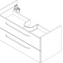 Fackelmann Waschbeckenunterschrank Milano, Asteiche, 100 cm breit, mit zwei Schubladen.