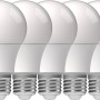 Fünf E27 LED-Leuchtmittel A60, 8,5W, dimmbar, mit einstellbarer Farbtemperatur (CCT).