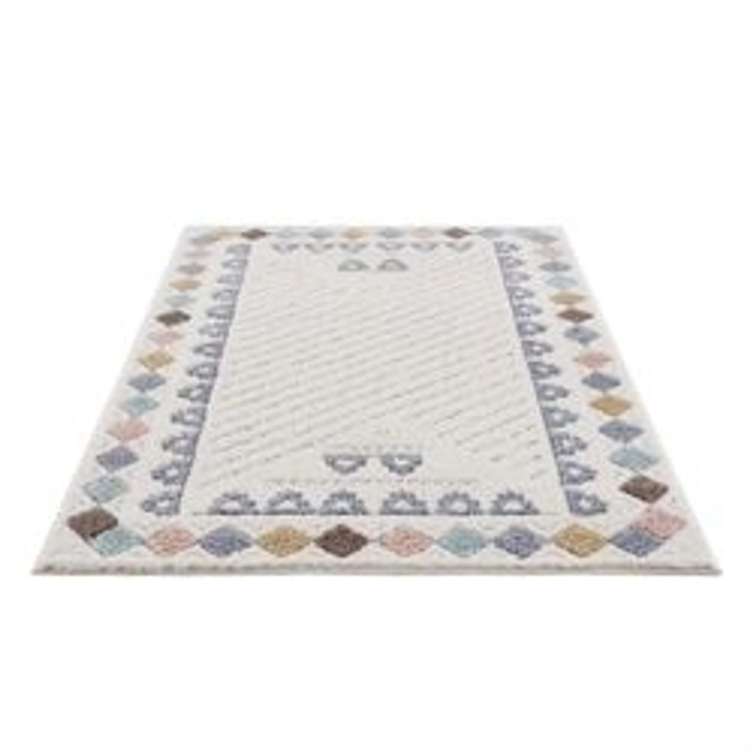 payé Teppich Nara-3034 Hochflor 200x290 cm Multi Rautenmuster günstig online kaufen