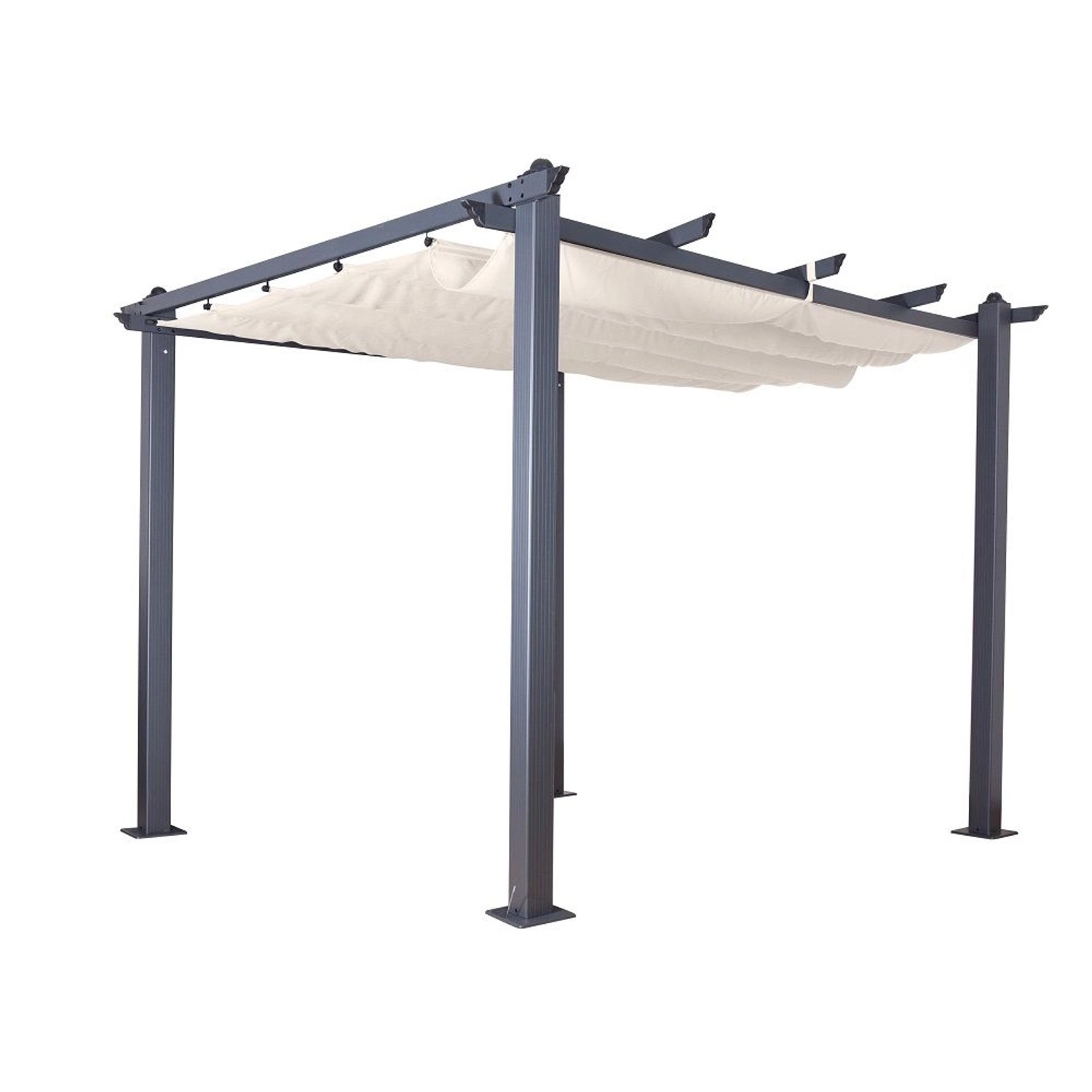 Jet-Line Gartenpavillon Luxor aus Alu mit Schiebedach 3 x 4 Meter in Anthra günstig online kaufen