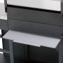 Detailaufnahme Outdoor-Küche mit Gasgrill in Schwarz-Edelstahl mit Ablage.