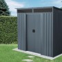 Pergart Gerätehaus Lüttich 65, anthrazitgraues Metall, Pultdach und Schiebetür.