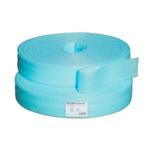 Rolle blauer PE-Randstreifen, 8 mm x 120 mm, für Dämmung und Trittschallschutz.
