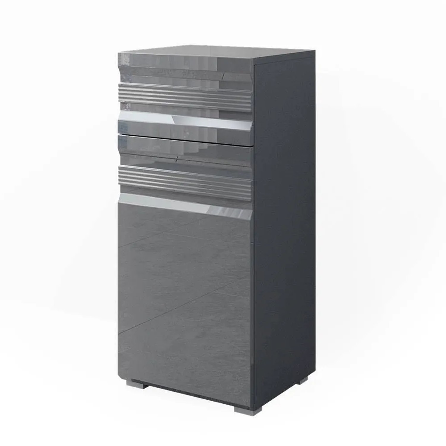 Vicco Midischrank Fredd Anthrazit Hochglanz 36 x 79