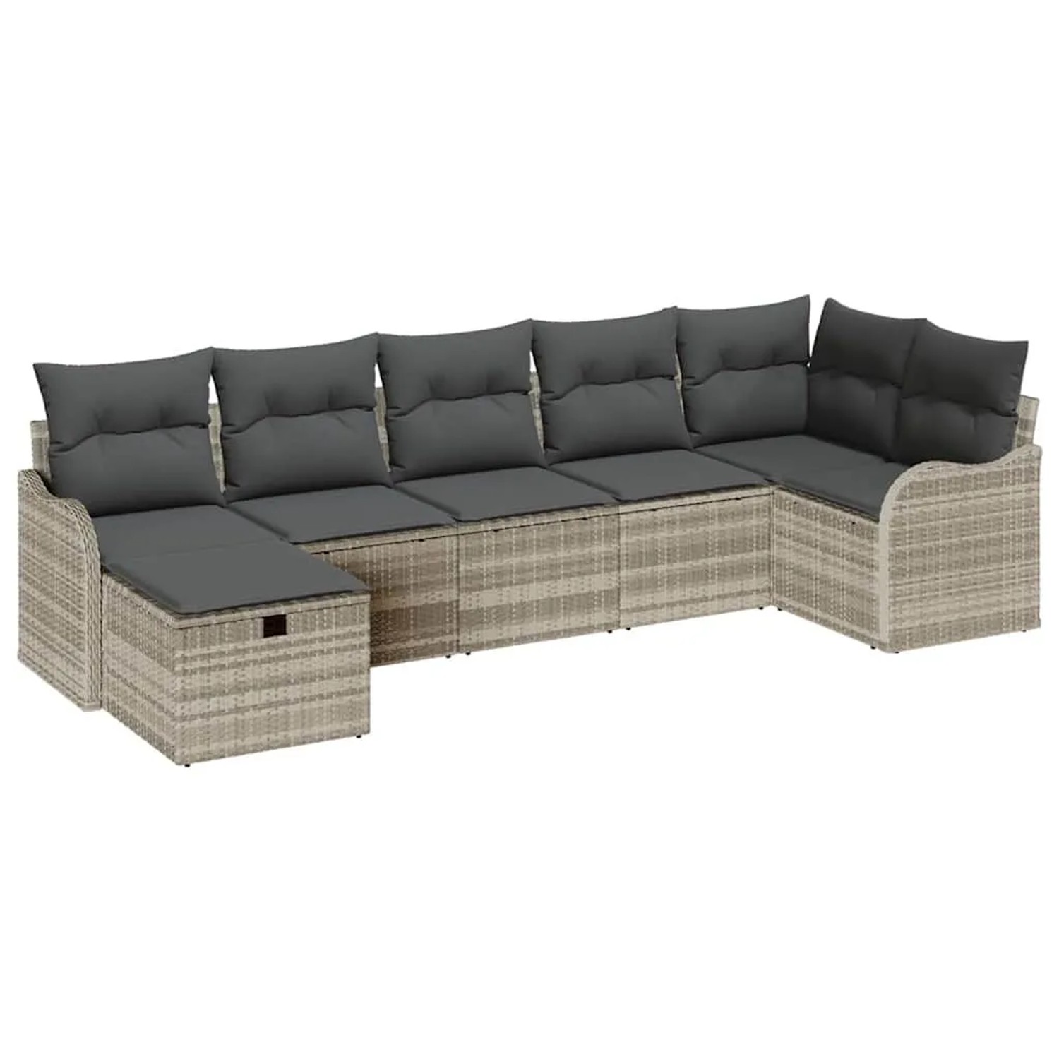 vidaXL Sofa Set mit Kissen mit Speicher Hellgrau Poly-Rattan 3359001 günstig online kaufen