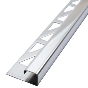 Dalsys Fliesenschiene, Edelstahl poliert, 8mm, Quadratprofil für Fliesenkanten.