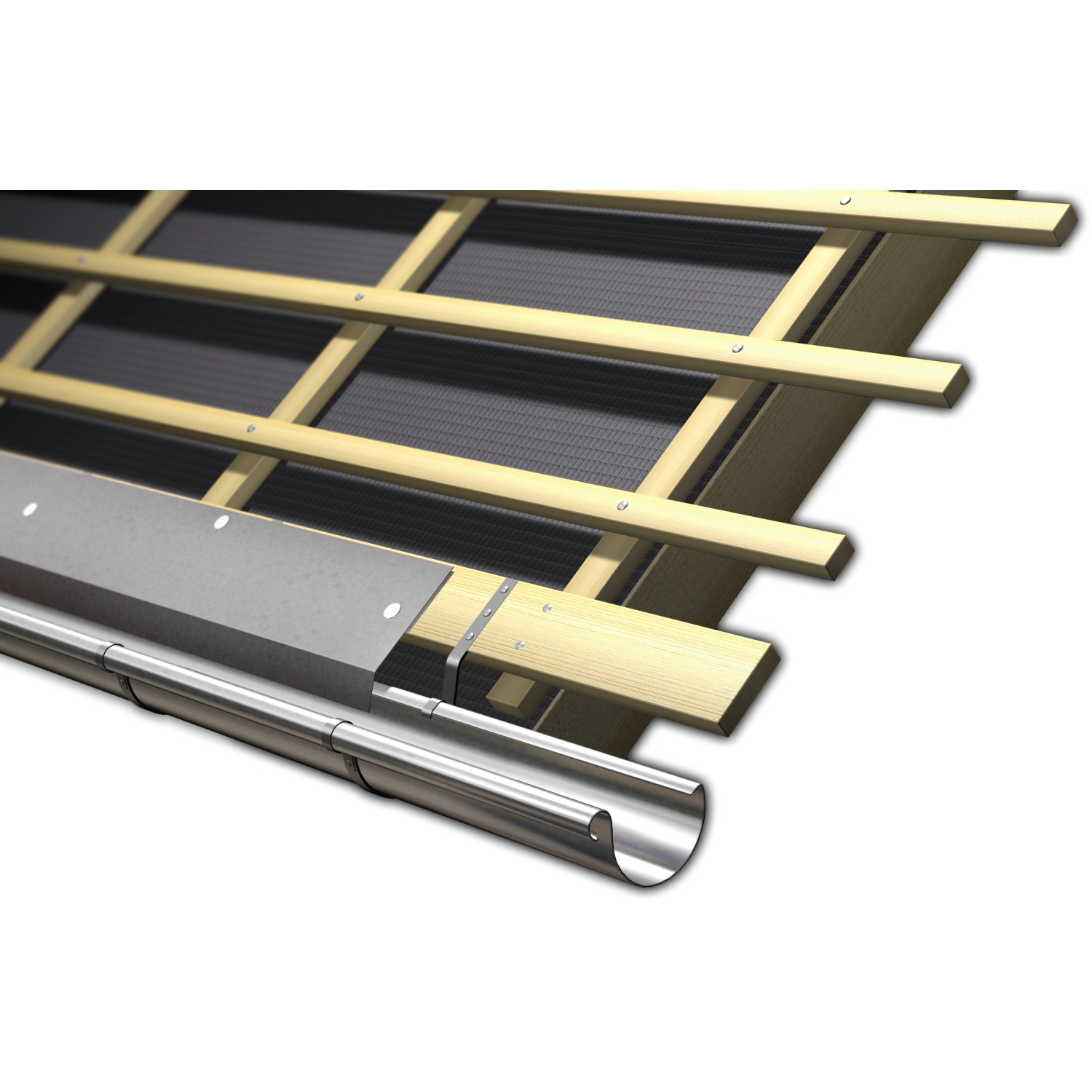 Rinneneinhang aus Aluminium, 250x2000mm, zur fachgerechten Dachentwässerung.