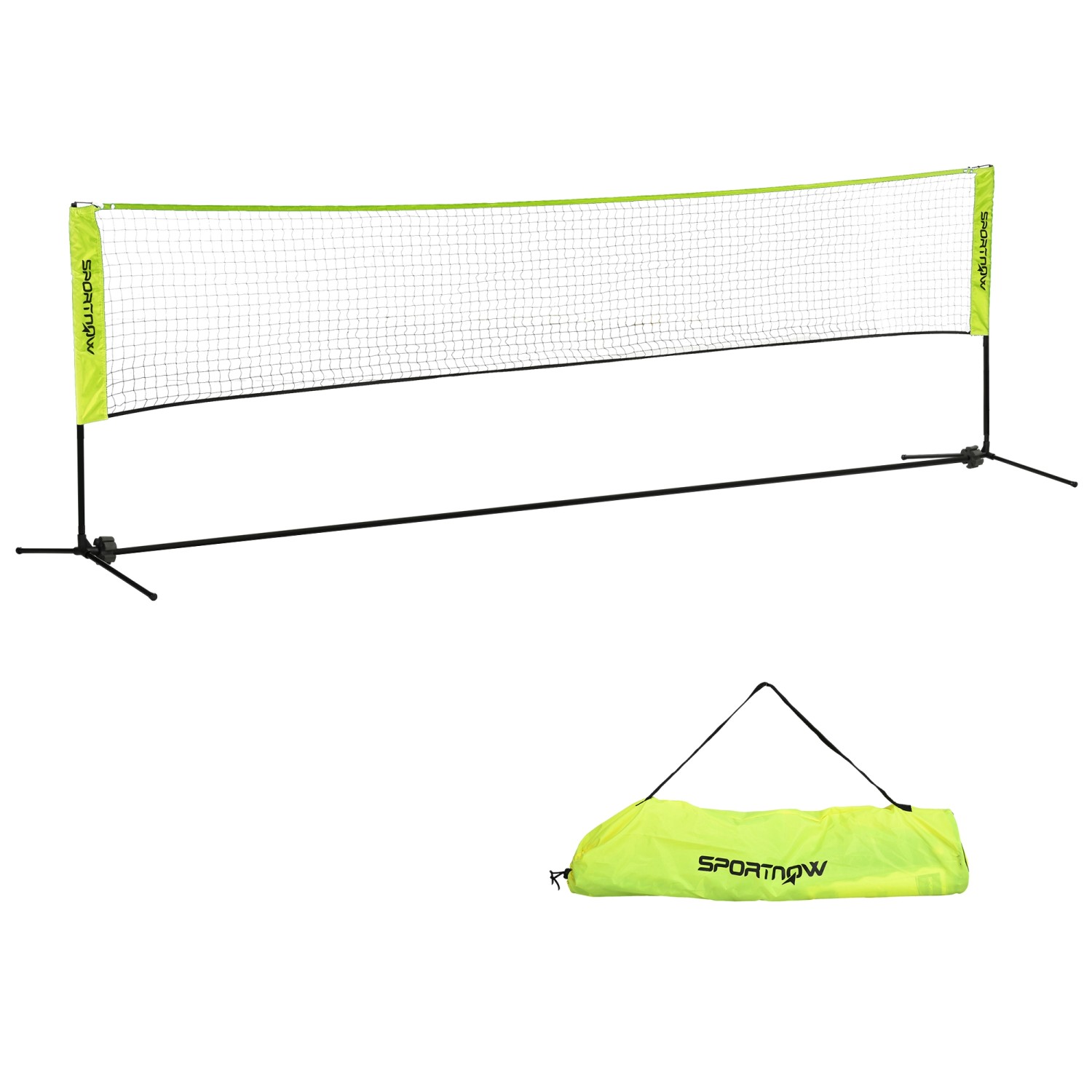 SPORTNOW Badmintonnetz Metall  Oxfordstoff Gelb 420L x 103B x 107-155H cm