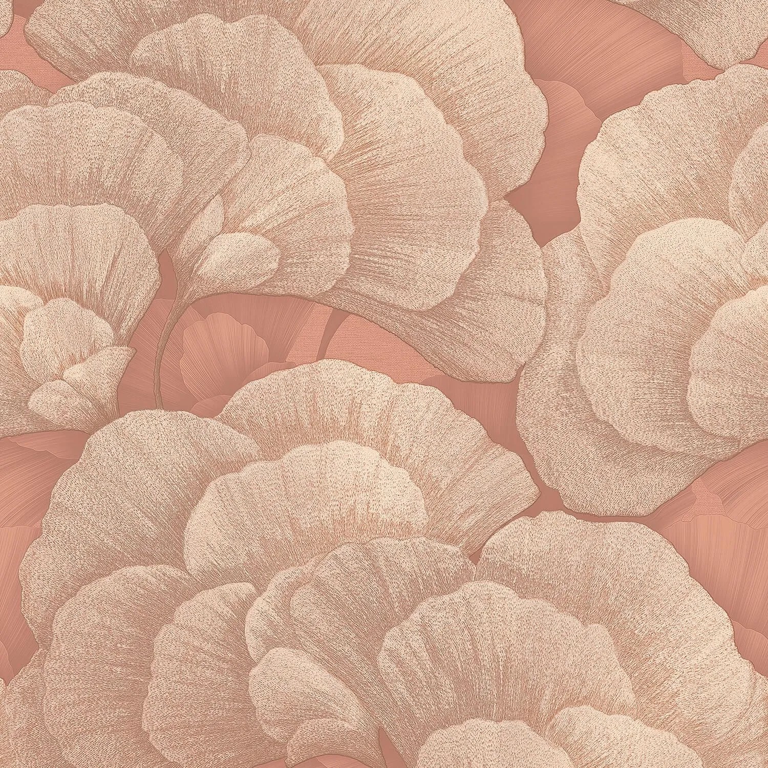 PROFHOME Re521016-Di Blumen Tapete Floral Perlmutt Effekt Braun-Rot Gold 0,53 m x 10,05 m  5,33 m2