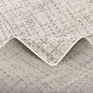 Snapstyle Teppich Läufer Oslo, 100x200cm, creme-schwarz meliert, Flachgewebe, In- und Outdoor geeignet.