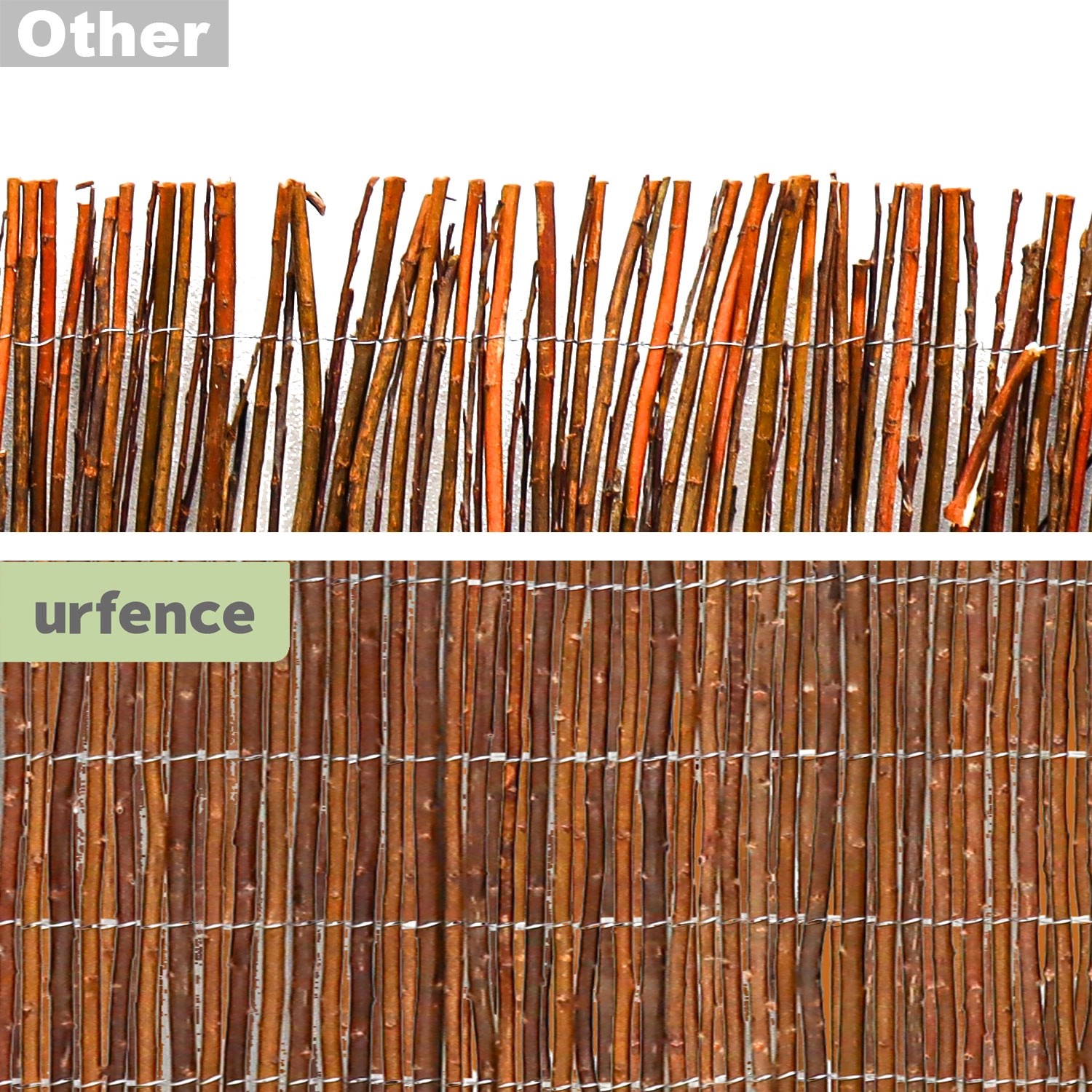 urfence Sichtschutz Weide, 100x500 cm, braun. Natürliche Weidenmatte für Balkon, Terrasse & Garten.