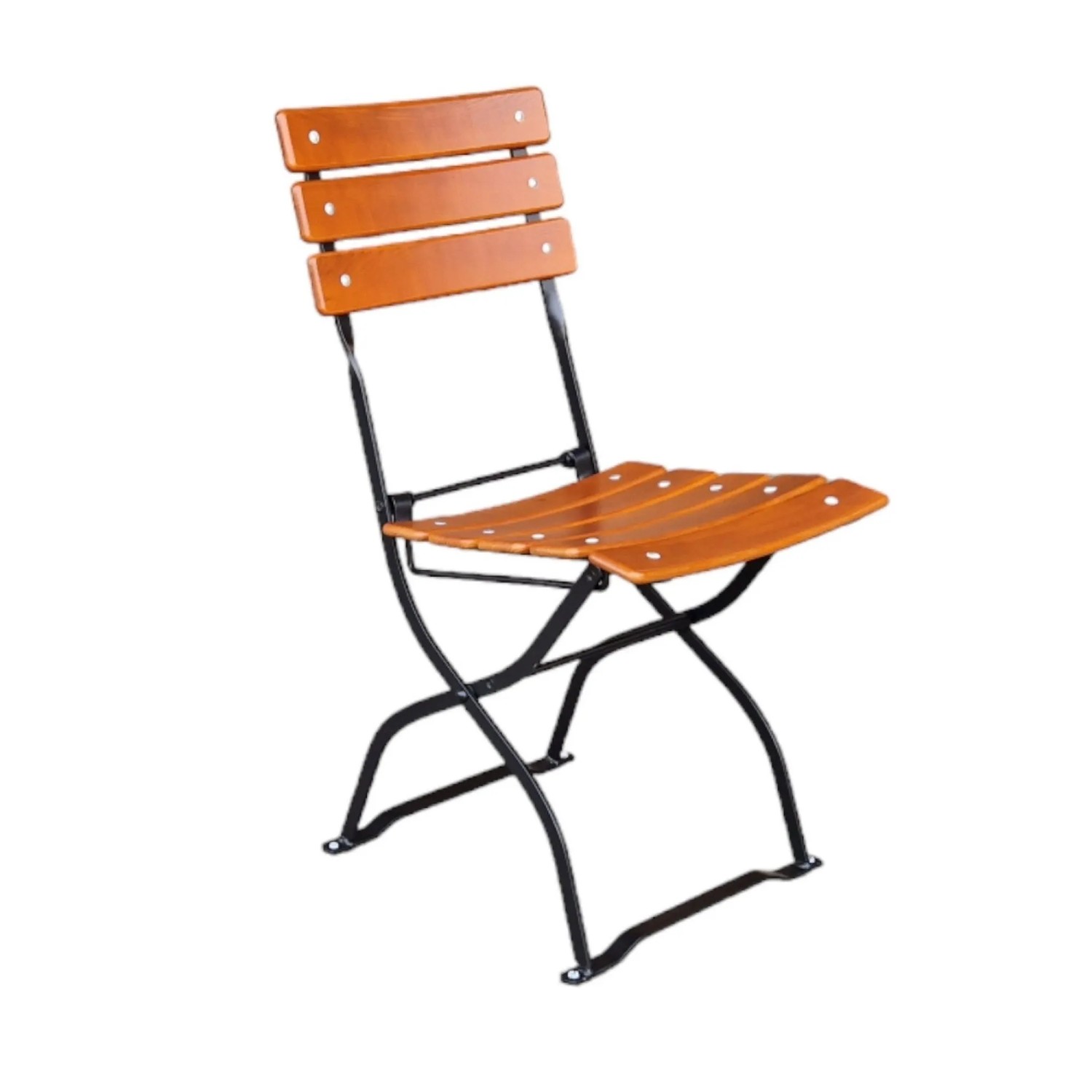 CHEFGASTRO Biergartenstuhl BERGWIESE Mit Armlehne Made In Germany 1-Sitzer HxBxT 89x42x42cm Wetterfest & UV-beständig Eschenholz Schwarz/Braun