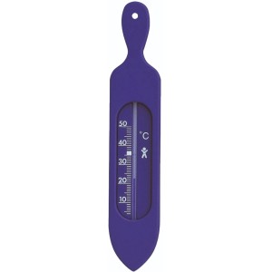 Blaues, analoges Badethermometer von TFA, BPA-frei für Babys, Kinder und Senioren.