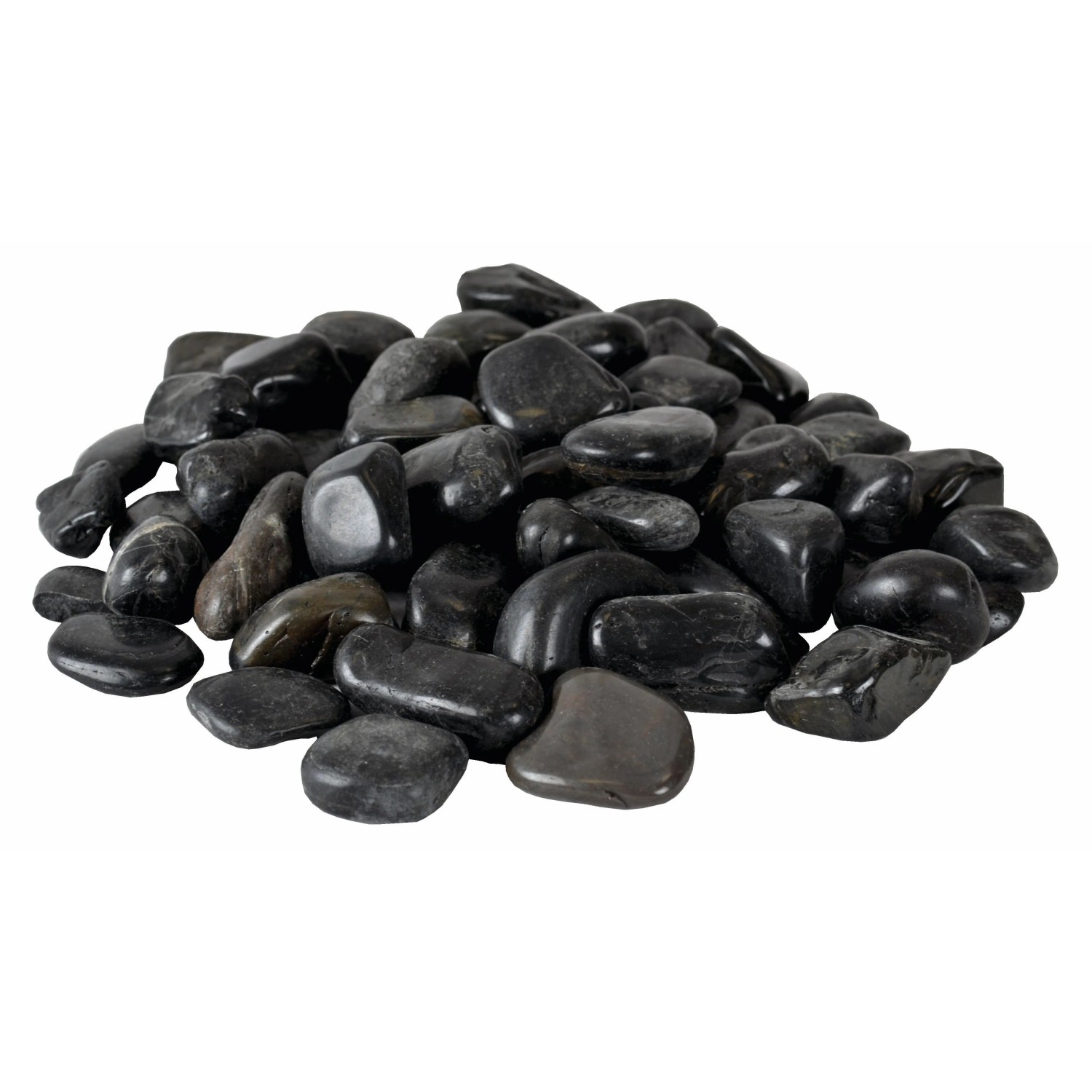 Intergarden Zierkies Dekosteine Schwarz Poliert 20 kg Kieselsteine Garten 3-5 cm Flusssteine Ziersteine Deko-Kies