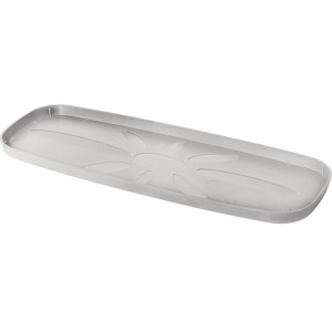 Rechteckiger, hellgrauer Deroma Untersetzer 48 cm für Pflanzkästen der Serie Origin.