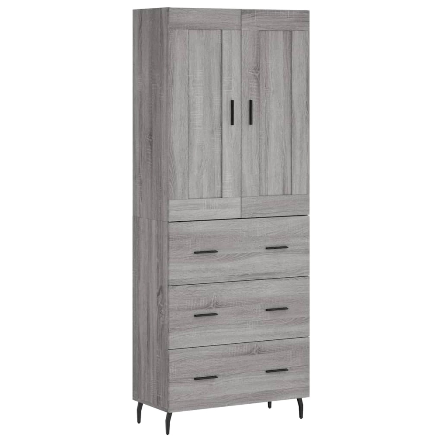 vidaXL Highboard Grau Sonoma 69,5x34x180 cm Holzwerkstoff 3199767 günstig online kaufen