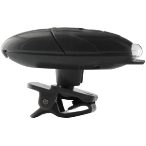 Schwarzes Varionet LED Leselicht für Brillen mit Clip-Befestigung.