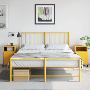 vidaXL Nachttische 2 Stk, Senfgelb 36x39x59 cm Stahl 846723