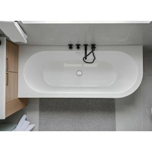 Bad Land Freistehende Badewanne Eckbadewannne ALVA 170x80 Links + Ablauf