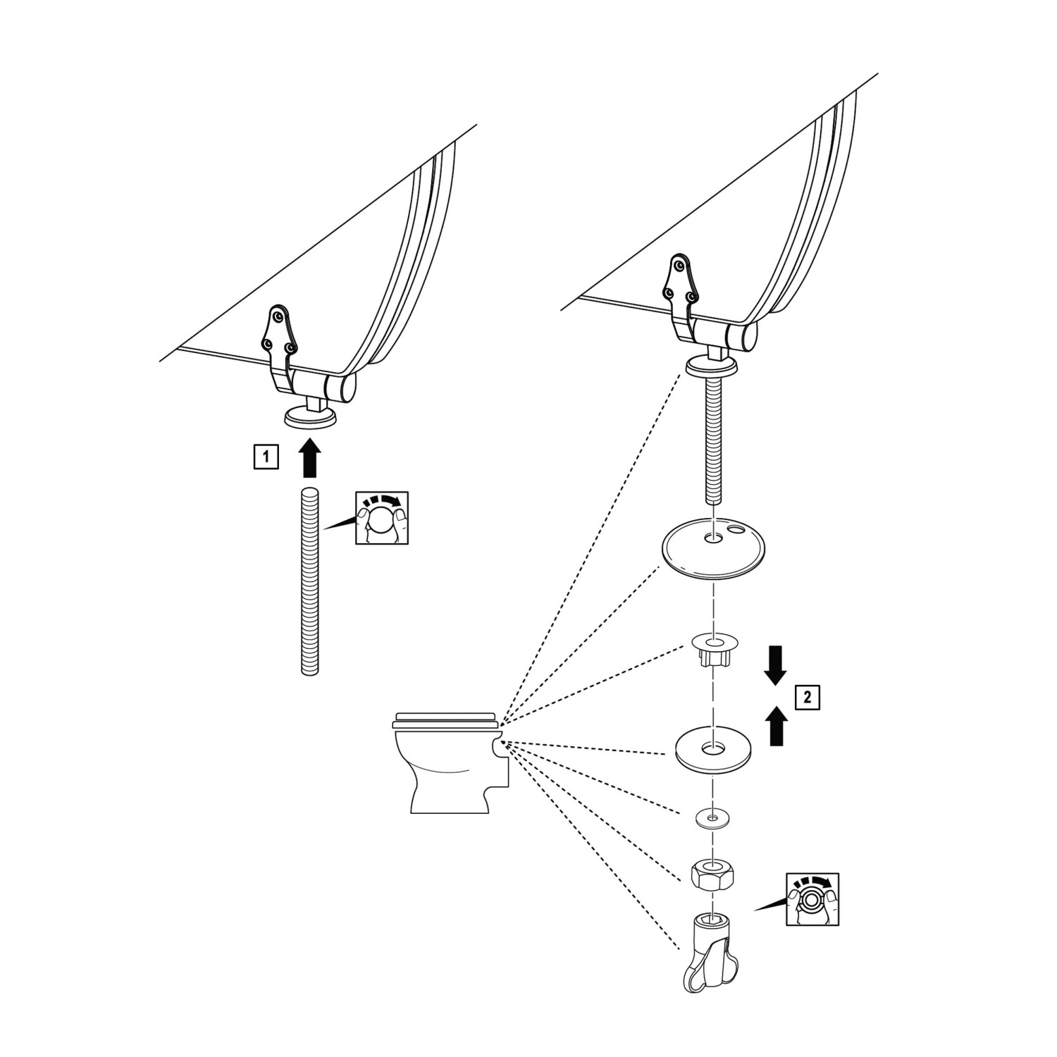 Montageanleitung für baliv WC-Sitz Kahana mit Absenkautomatik, MDF Holzkern, Weiß.
