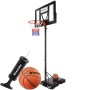 Freistehender Tectake Basketballkorb Dirk Outdoor mit Ball, Pumpe und Netz.