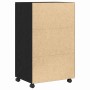 VidaXL Rollcontainer in Schwarz Eichen-Optik, 55x40x91cm, mit Rollen und zwei Türen.