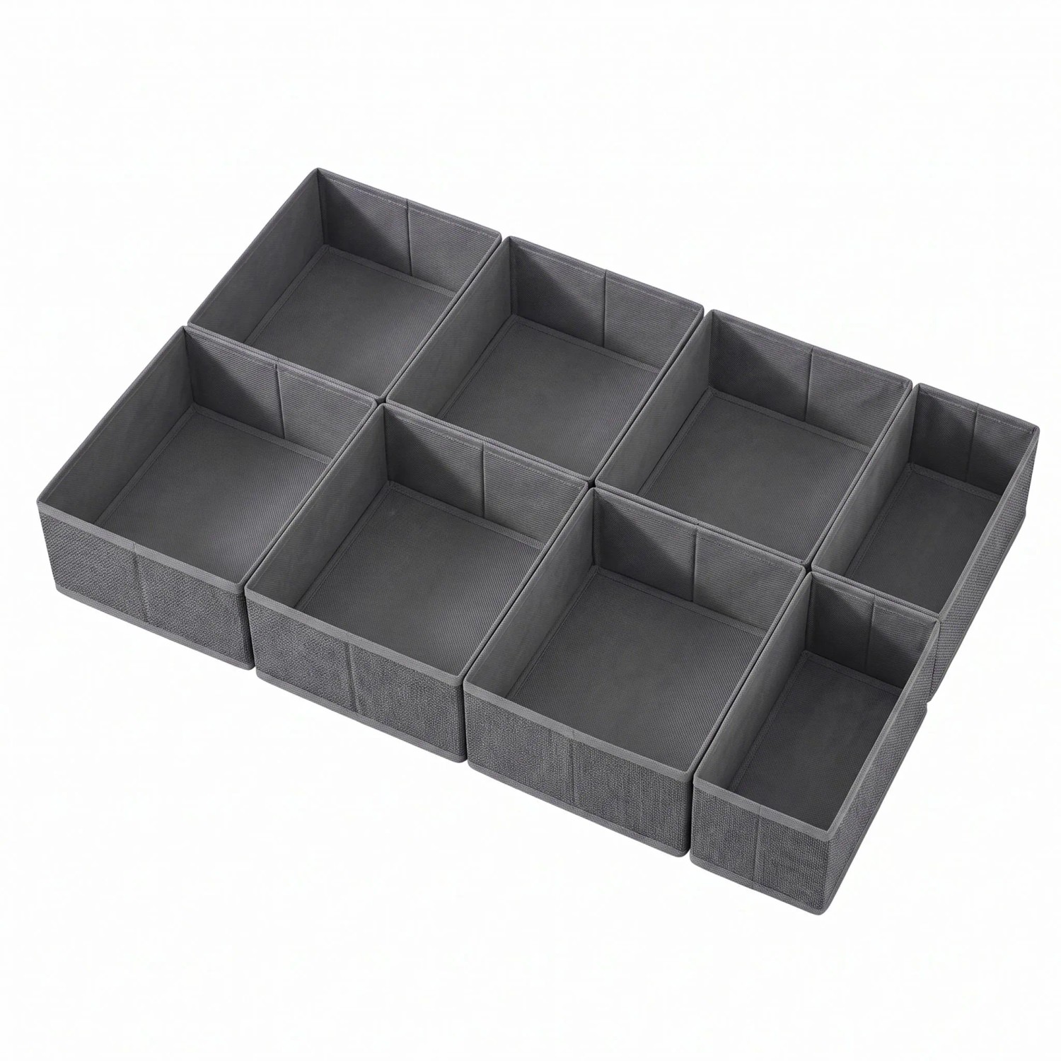 Sekey Aufbewahrungsbox Schubladen Organizer aus Vliesstoff Faltbare Stoffboxen 8er Set 2 Größen ohne Trennfächer für Flexible Schubladen Ordnung