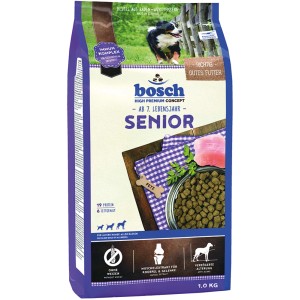 Bosch Senior Hundefutter, 1 kg, getreidefrei, für ältere Hunde ab 7 Jahren.