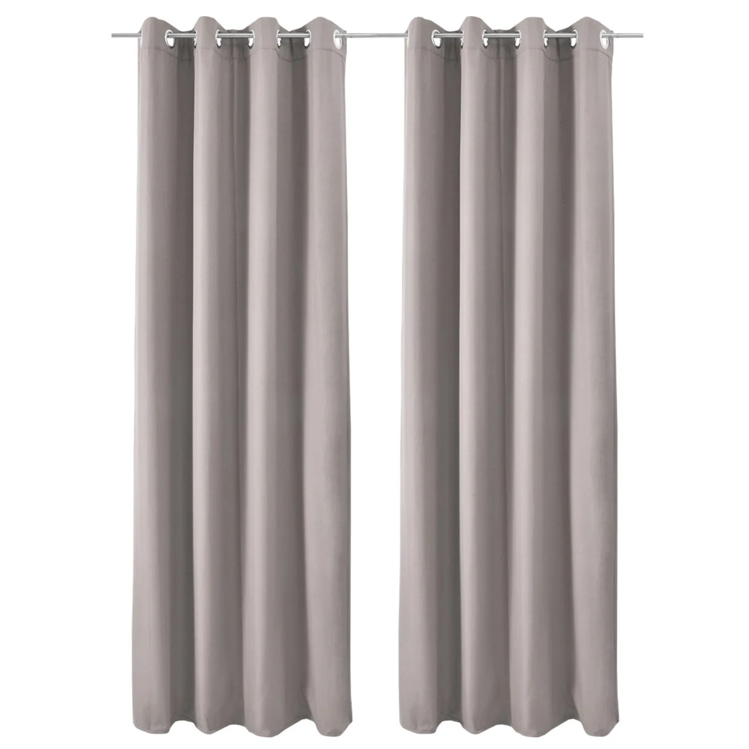 Beautissu Amelie TO Vorhang mit Öse 140x245cm Grau 2tlg