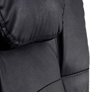 Proregal Bürostuhl HxBxT 110x63x103 cm Sitzhöhe 48cm Ausziehbare Fußstütze Kunstleder Schwarz Schreibtischstuhl Drehstuhl Chefsessel