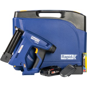 Rapid Akku-Tacker BTX553 18 V mit Akku, Ladegerät und Koffer. Ideal zum Tackern von Textilien, Leder, Holz.