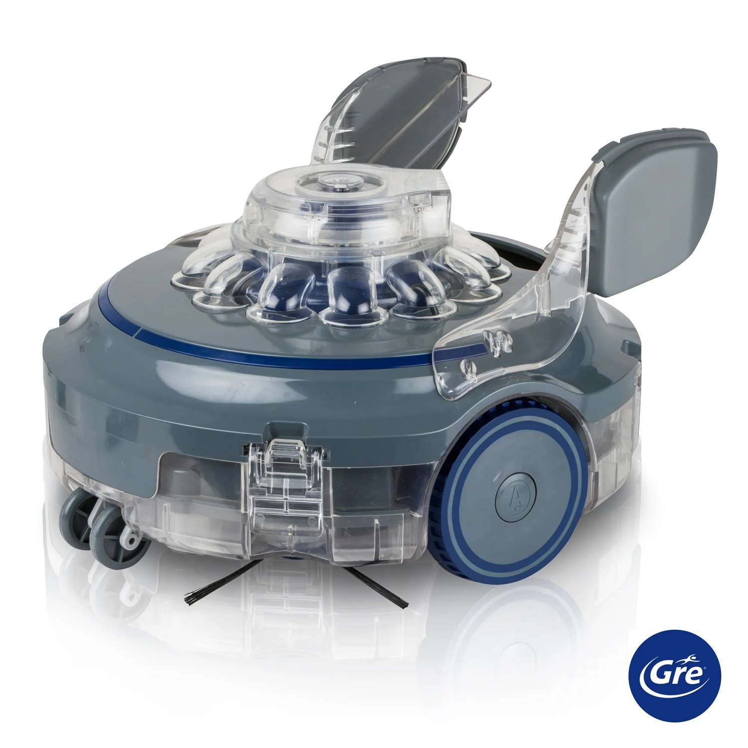 Gre Akku-Poolroboter, 13.000 mAh, grau. Automatischer Reiniger für Pools bis 60 m².
